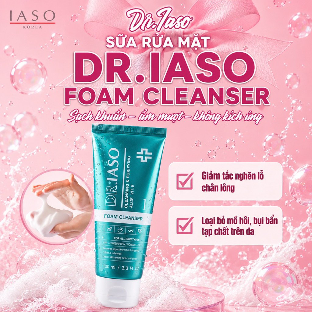 IASO DR.IASO Sữa rửa mặt giúp làm sạch da DR.IASO FOAM CLEANSER 100ml D32