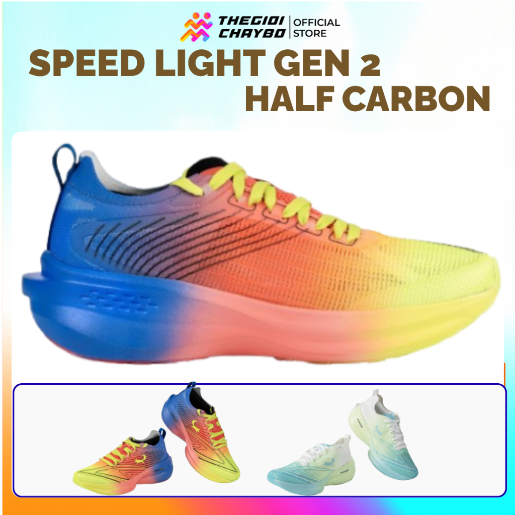 Zocker Speed Light Gen 2 Half Carbon – Giày Running Daily & Tempo Êm, Nhẹ, Đế Light Rebound,