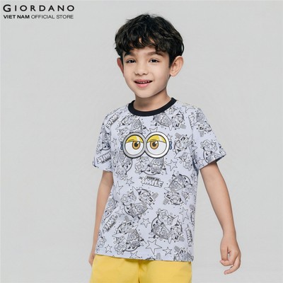 GIORDANO Áo Thun Trẻ Em Cổ Tròn In Hình Minions & Monsters Sorona Tee 3086314-80