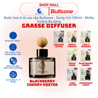 [HỎA TỐC] Nước hoa ô tô Bullsone Grasse Diffuser Blackberry & Cherry HQST58 và nhiều hương khác