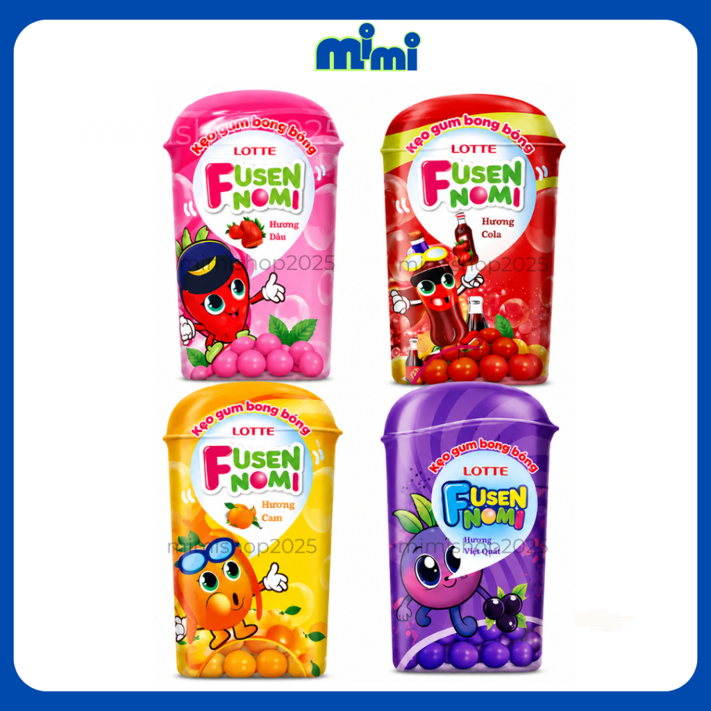 Kẹo Gum Bong Bóng Lotte Fusen Nomi  (Lốc 25 hủ)