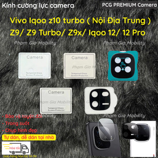 Kính cường lực camera dành cho Vivo iQOO Z10 Z9 Z9x Turbo Turbo+ Plus/ 15 12 Pro (Nội Địa) trợ dán trong suốt, cam đen