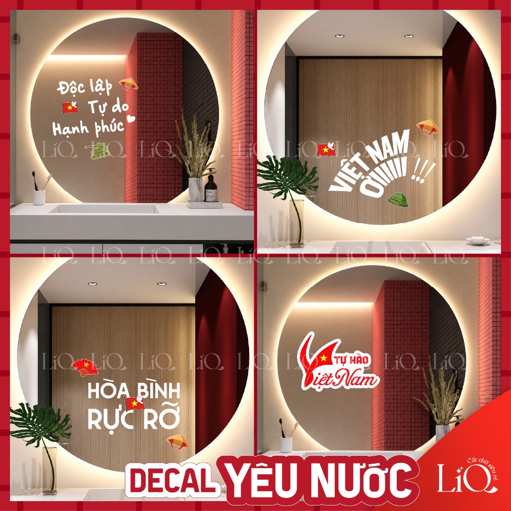 [Mini] Decal dán kính Việt Nam - Decal yêu nước - Decal cờ Việt Nam - Decal Quốc Khánh 2.9