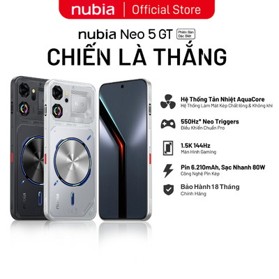 [Bản Đặc Biệt] Điện thoại gaming Nubia Neo 5 GT 5G Bản Đặc Biệt 12GB + 256GB Tản nhiệt nước & quạt tản nhiệt vật lý
