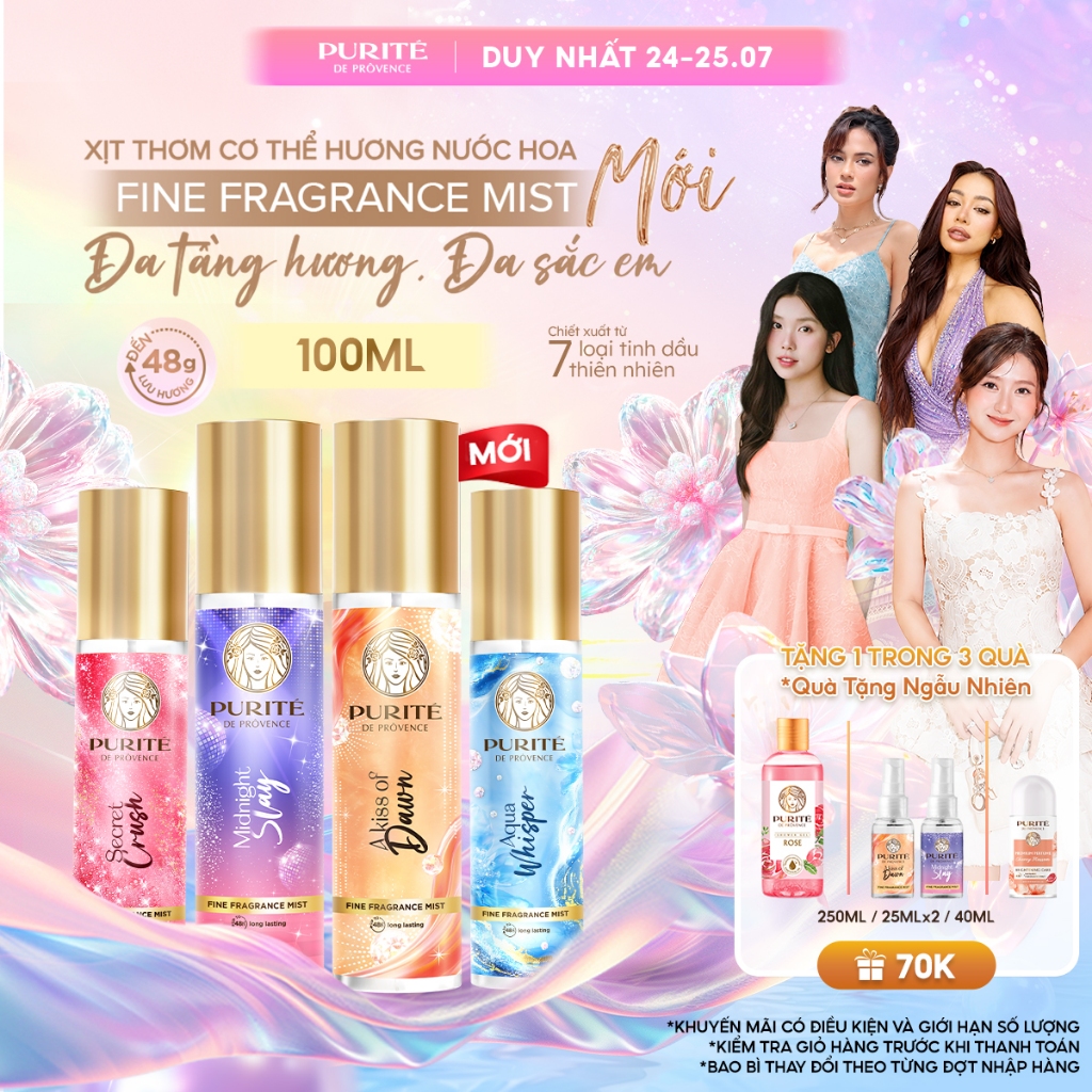 [MỚI] Xịt Thơm Body Mist Purité Hương Nước Hoa Cao Cấp 100ML [CO GWP]