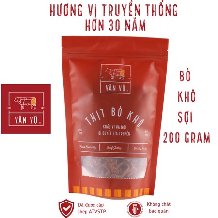 Thịt Bò khô Vân Vũ - Sợi - 200gram.