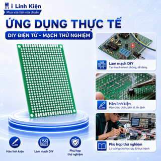 PCB lỗ, phíp đồng 2x8 3x7 4x6 5x7 6x8 7x9 8x12 12x15 12x18cm phíp thủy tinh FR4 2 mặt