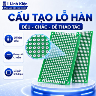 PCB lỗ, phíp đồng 2x8 3x7 4x6 5x7 6x8 7x9 8x12 12x15 12x18cm phíp thủy tinh FR4 2 mặt