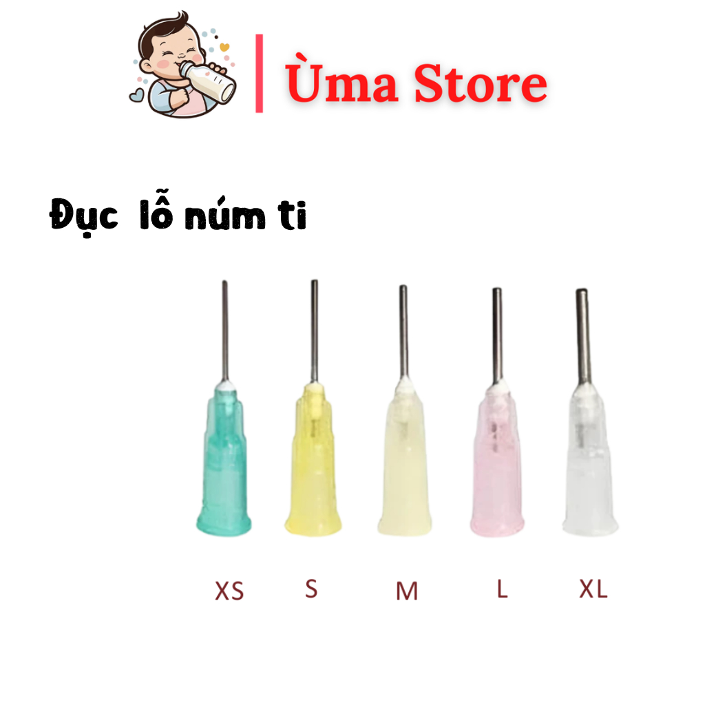 Dụng cụ đục lỗ núm ti / dập lỗ núm ty bình sữa các size S M L XL cho Moyuum Avent Hegen Green Finger