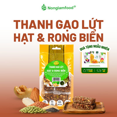 [THUẦN CHAY] Thanh Gạo Lứt Hạt Và Rong Biển NONGLAMFOOD Thơm Bùi Tự Nhiên, Hạt Dinh Dưỡng Túi 120g