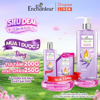 Enchanteur Naturelle - Dưỡng da thiên nhiên : Sữa tắm hương hoa 510g / Tẩy tế bào chết da 250g - LIVE