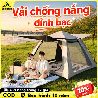 Lều cắm trại dày dặn chống thấm nước, lều tự giãn nở có mái che chống tia UV dành cho du lịch cắm trại dễ dàng mang đi
