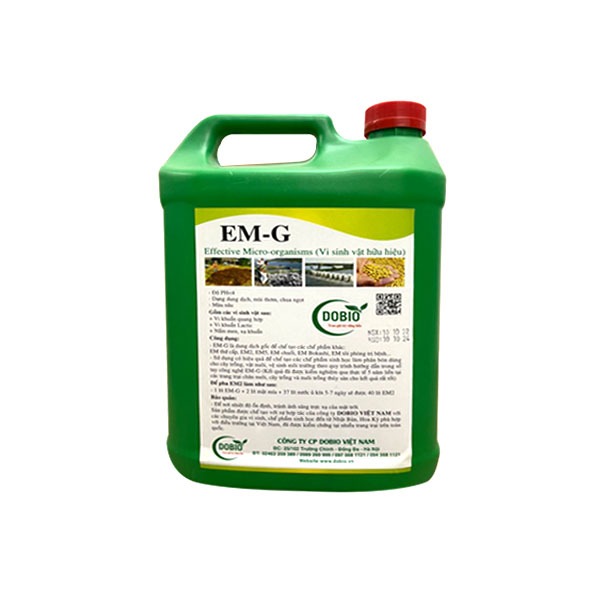 Chế phẩm sinh học EM G gốc can 5 lít, men vi sinh gốc từ 1 lít EM G gốc DOBIO+1 Lít mật mía ra được 