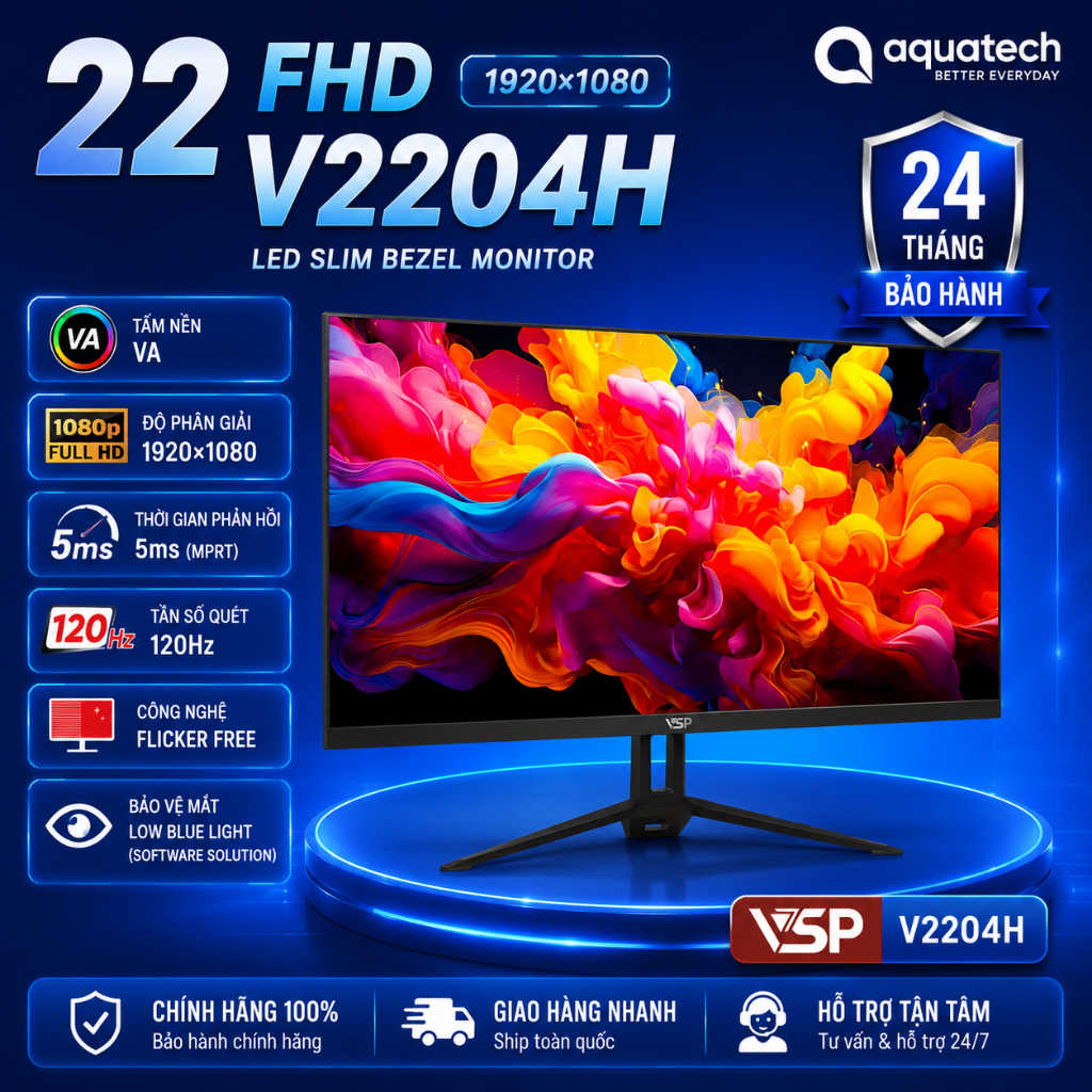 MÀN HÌNH VSP V2204H (120HZ/ 21.45 inch / FHD) - BẢO HÀNH CHÍNH HÃNG 36 THÁNG