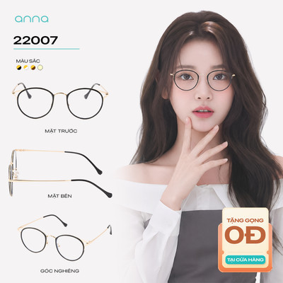 [BACK TO SCHOOL] Gọng kính mắt thời trang nữ ANNA dáng mắt mèo chất liệu kim loại trendy - 22007
