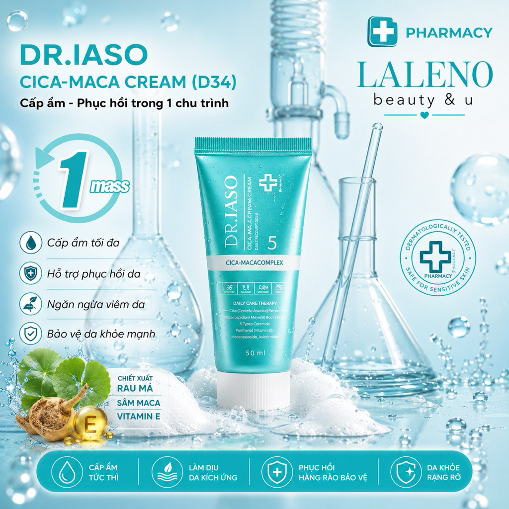 Kem Dưỡng Ẩm Và Phục Hồi Da Dr.Iaso Mint DR. IASO CICA-MACA CREAM