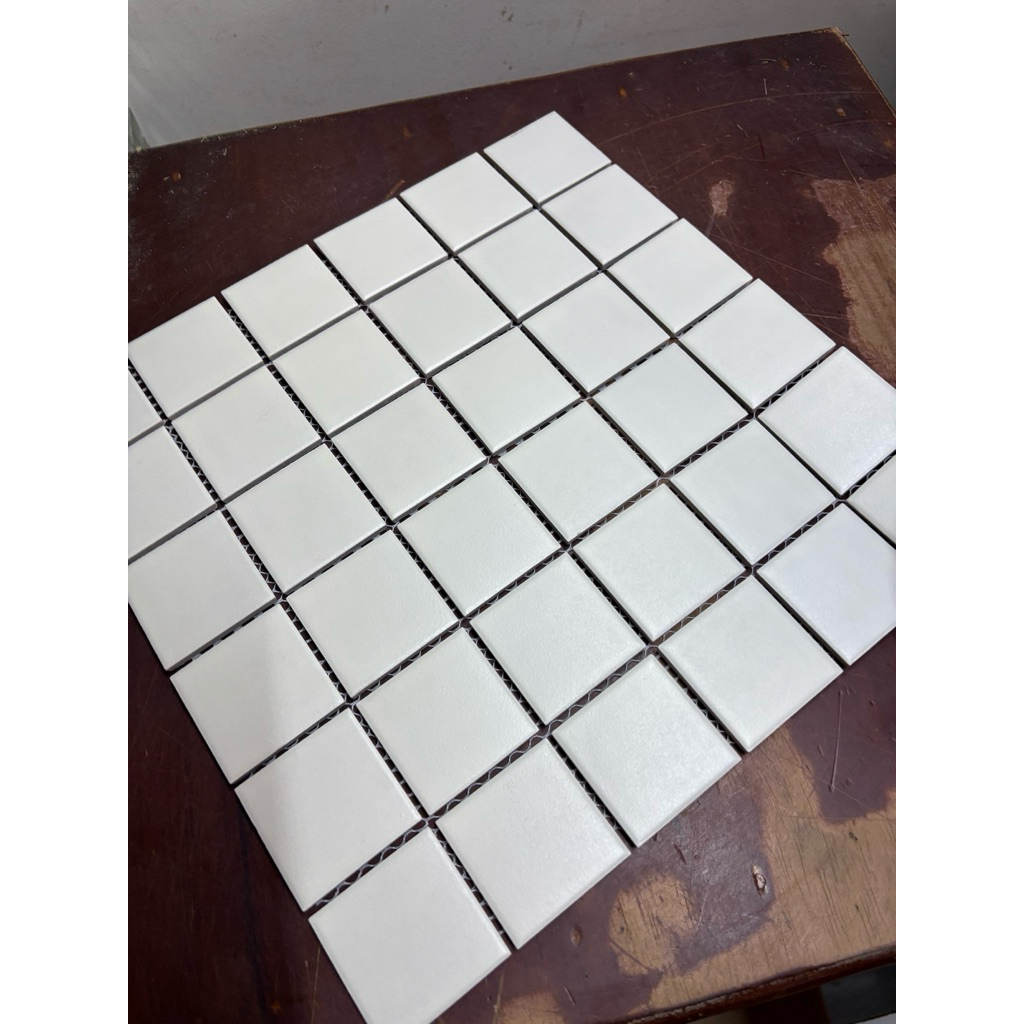Gạch mosaic gốm sứ màu Be men mờ