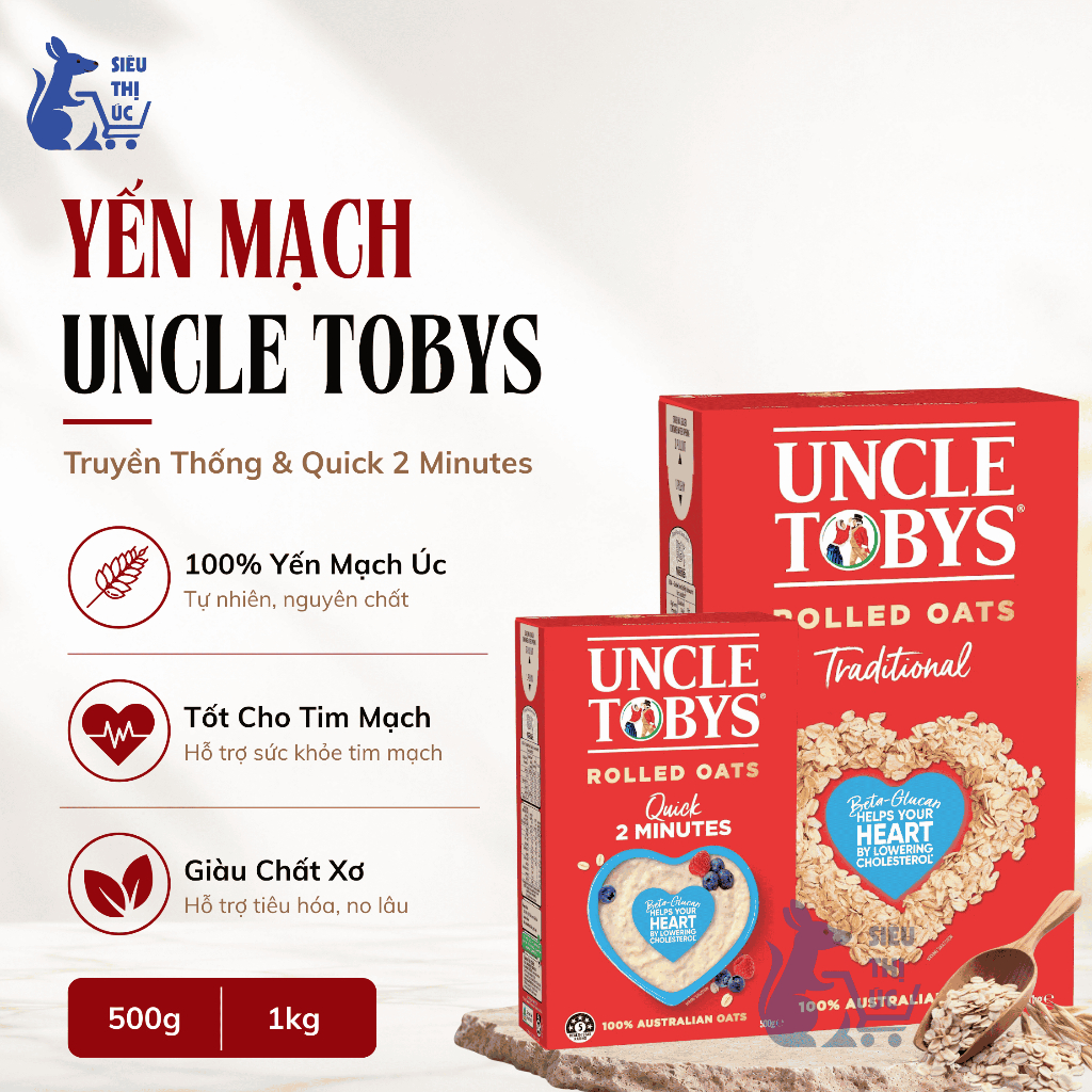 Yến Mạch Nguyên Chất Uncle Tobys (Chính Hãng Úc)