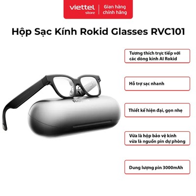 Hộp Sạc Kính Rokid Glasses RVC101 Chính hãng | Pin 3000mAh | Hỗ Trợ Sạc Nhanh | Thiết Kế Hiện Đại