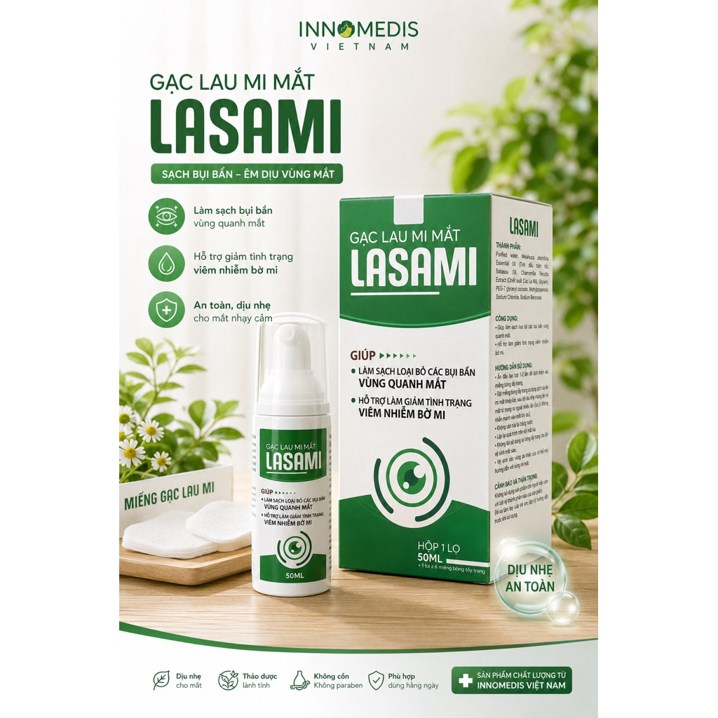 Gạc Lau Mắt Lasami Dạng Lọ Tiện Dụng