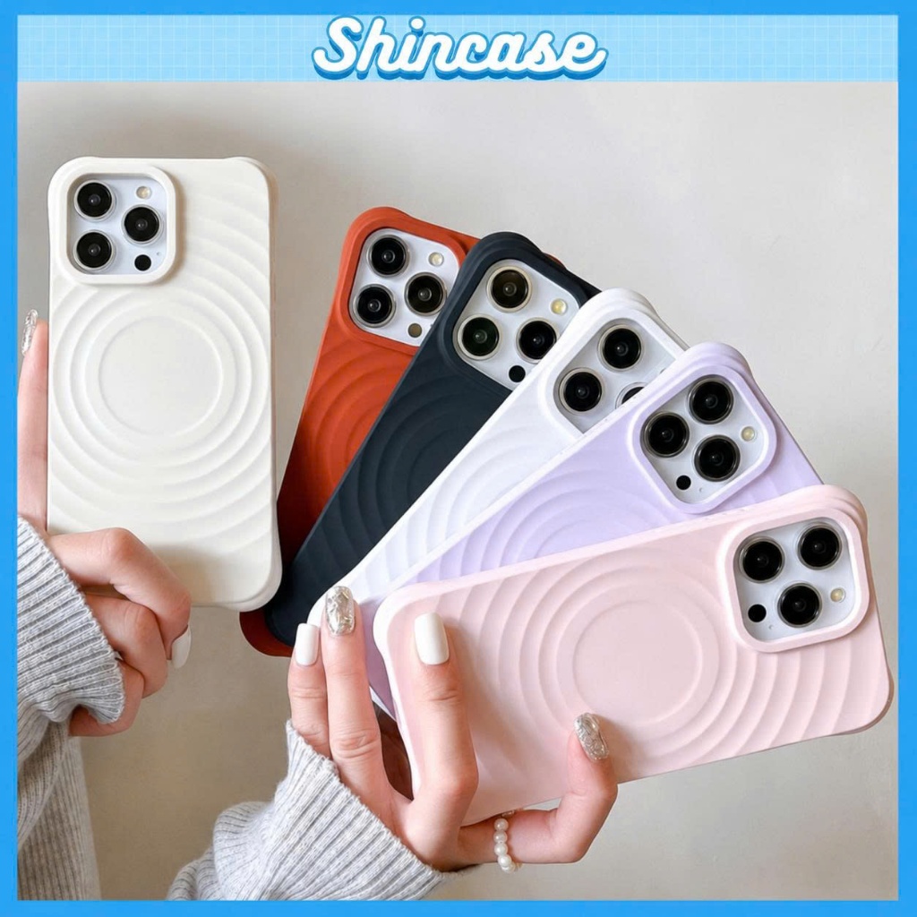 Ốp Lưng iPhone Từ Tính Gợn Sóng Hỗ Trợ Sạc Không Dây Cao Cấp Bảo Vệ Điện Thoại…