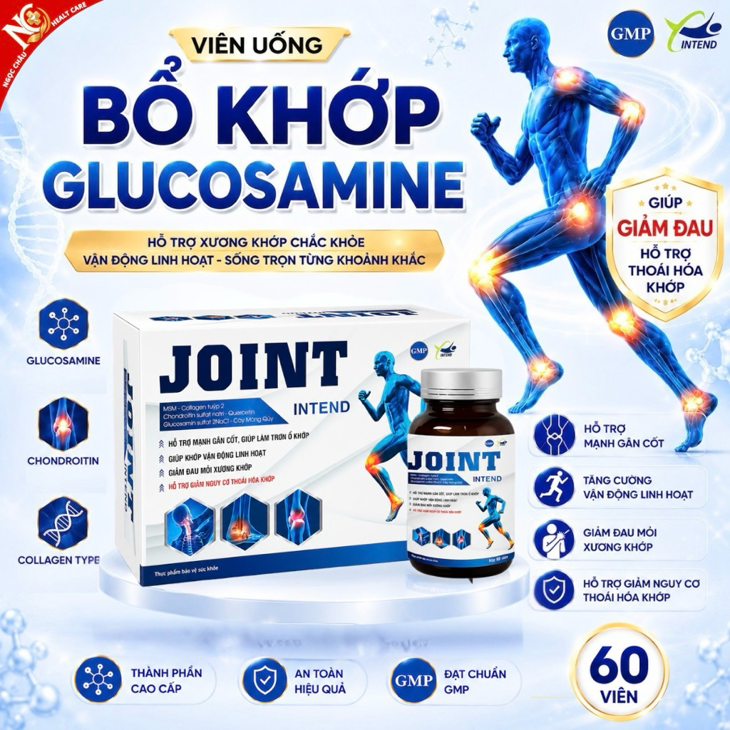 Viên Uống Bổ Khớp Glucosamine Joint Intend – Giảm Đau Nhức Xương Khớp, Khô Khớp (Hộp 60 Viên)