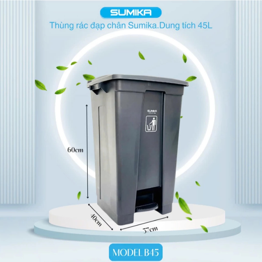 Thùng rác nhựa 45 lít. Model: B45