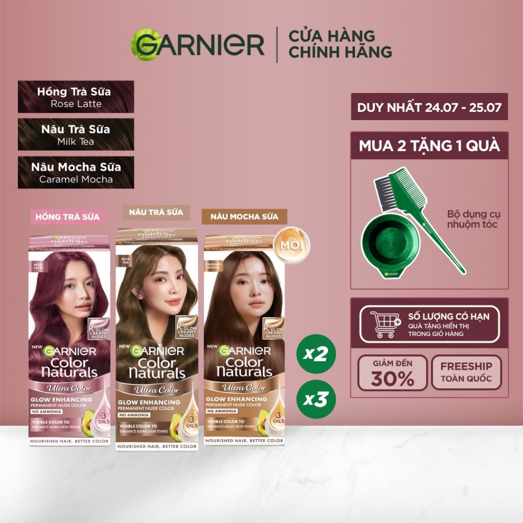 [CÓ MÀU MỚI] Kem Nhuộm Tóc Tại Nhà Màu Thời Trang - Công nghệ Colorboost kết hợp 3 loại dầu hạt Garn