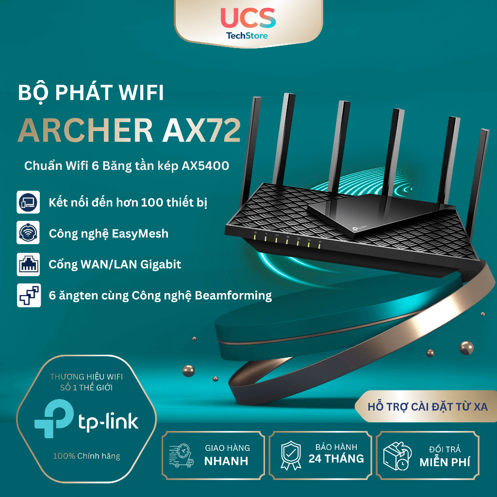 Router WiFi 6 TP-Link Archer AX72 AX5400 Gigabit – WiFi Tốc Độ Cao, Phủ Sóng Rộng