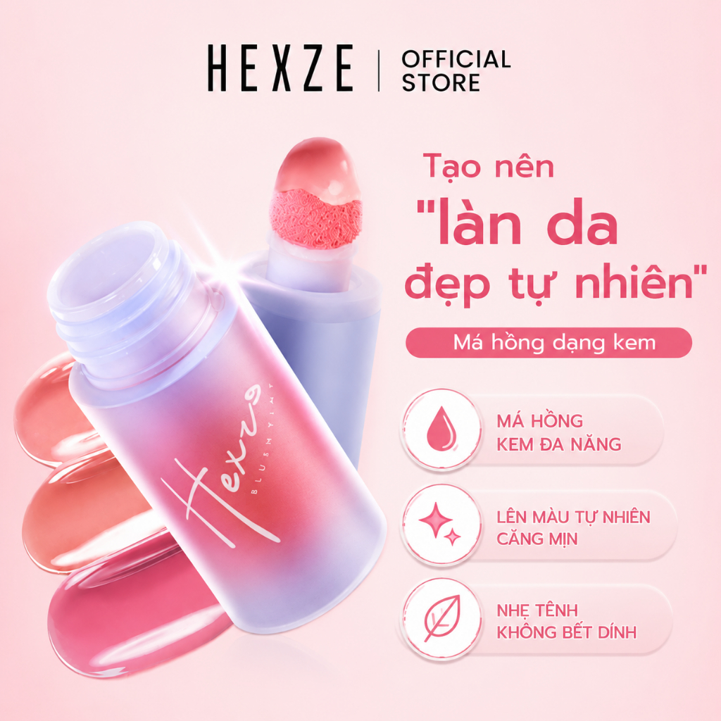 [LIVE KOL] Má hồng dạng kem HEXZE 6G, tiện lợi cho lớp makeup hoàn hảo