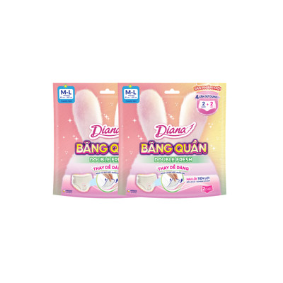 [HB Gift] Combo 2 Băng Quần Diana Double Fresh size M-L/L-XL 2 miếng/gói