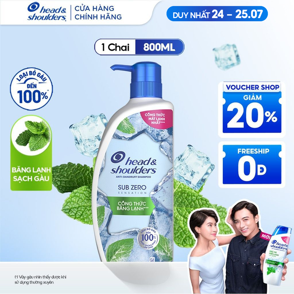 [Live] Dầu Gội HEAD & SHOULDERS Sub-Zero Băng Lạnh Sạch Gàu Chai 800ML