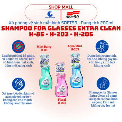 [HỎA TỐC] Xà phòng vệ sinh mắt kính SOFT99 Shampoo for Glasses Extra Clean - Dung tích 200ml