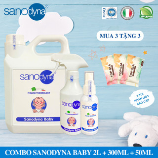 COMBO DUNG DỊCH DIỆT KHUẨN, KHỬ MÙI CHO BÉ SANODYNA BABY [DUNG TÍCH 2L + 300ML + 50ML]