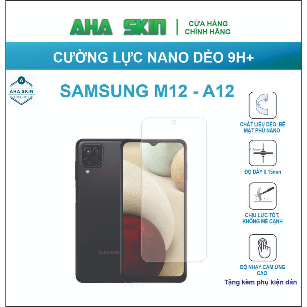 Dán cường lực Samsung A12/M12 Cường lực dẻo 9h+