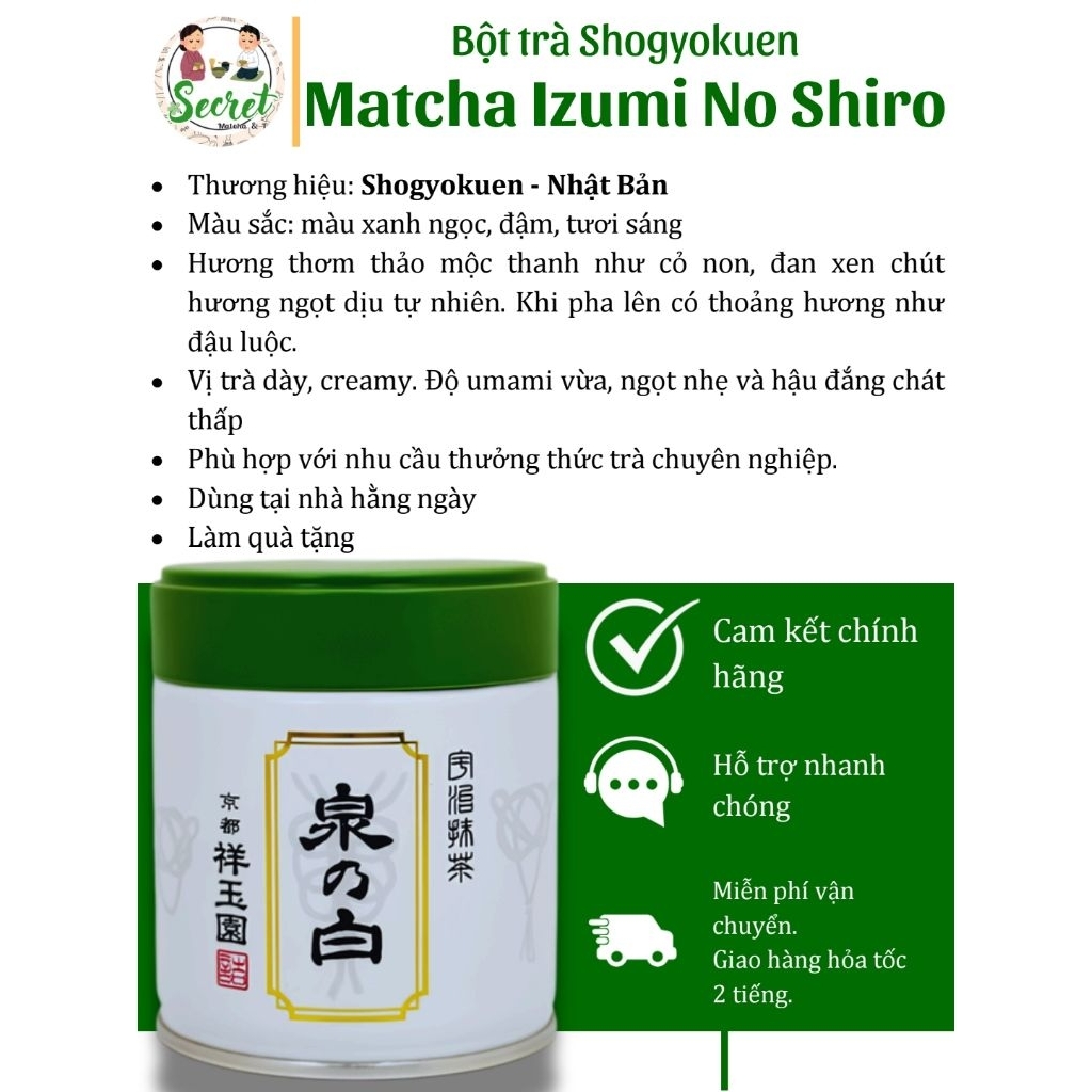 Bột trà Matcha Izumi no Shiro nội địa Nhật Bản - Shogyokuen - SECRET SHOP