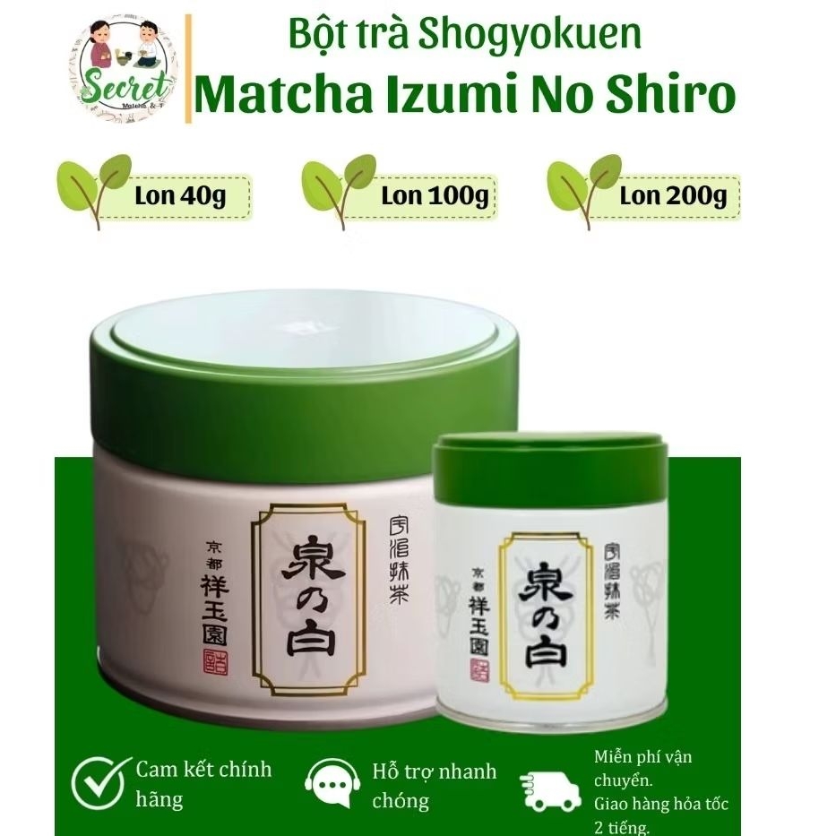 [FULL BOX] Bột trà Matcha Izumi no Shiro nội địa Nhật Bản - Shogyokuen - SECRET SHOP