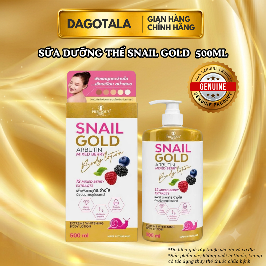 Snail gold dưỡng thể, sữa dưỡng thể snail gold Thái Lan - Dagotala 500ml