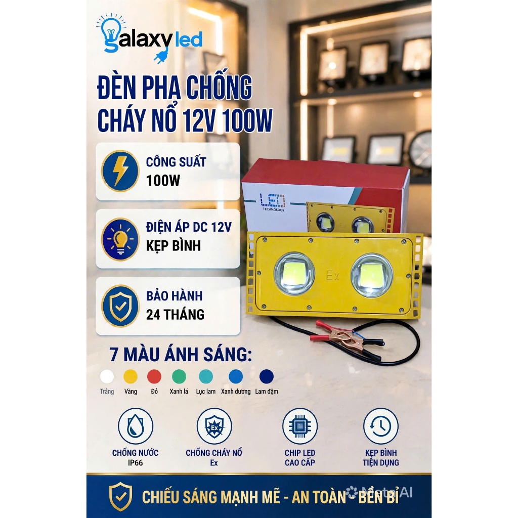 Đèn pha led bi cầu 12V siêu sáng. Chuyên dụng cho tàu cá, xe hàng rong...