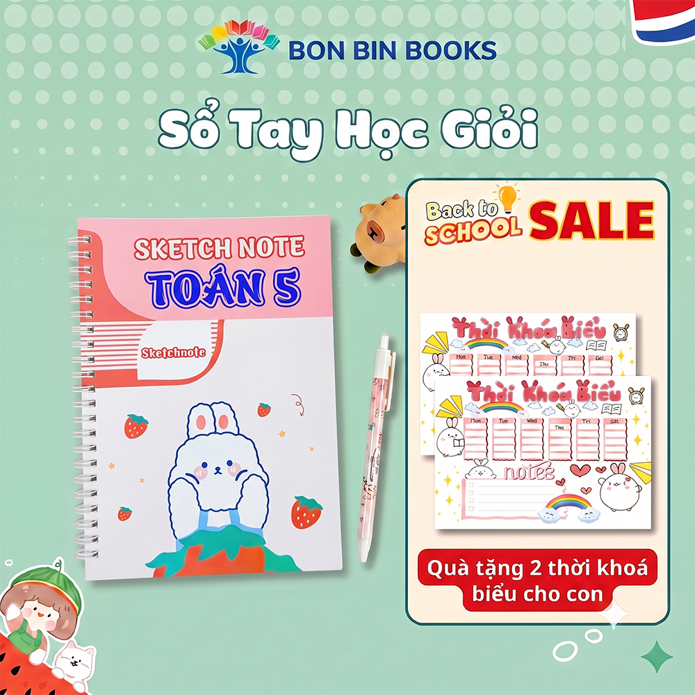 Sổ Tay Sketch Note Toán Lớp 4 "Phiên Bản Mới Nhất" - Sổ Tay Học Giỏi Chương Trình Kết Nối Tri Thức