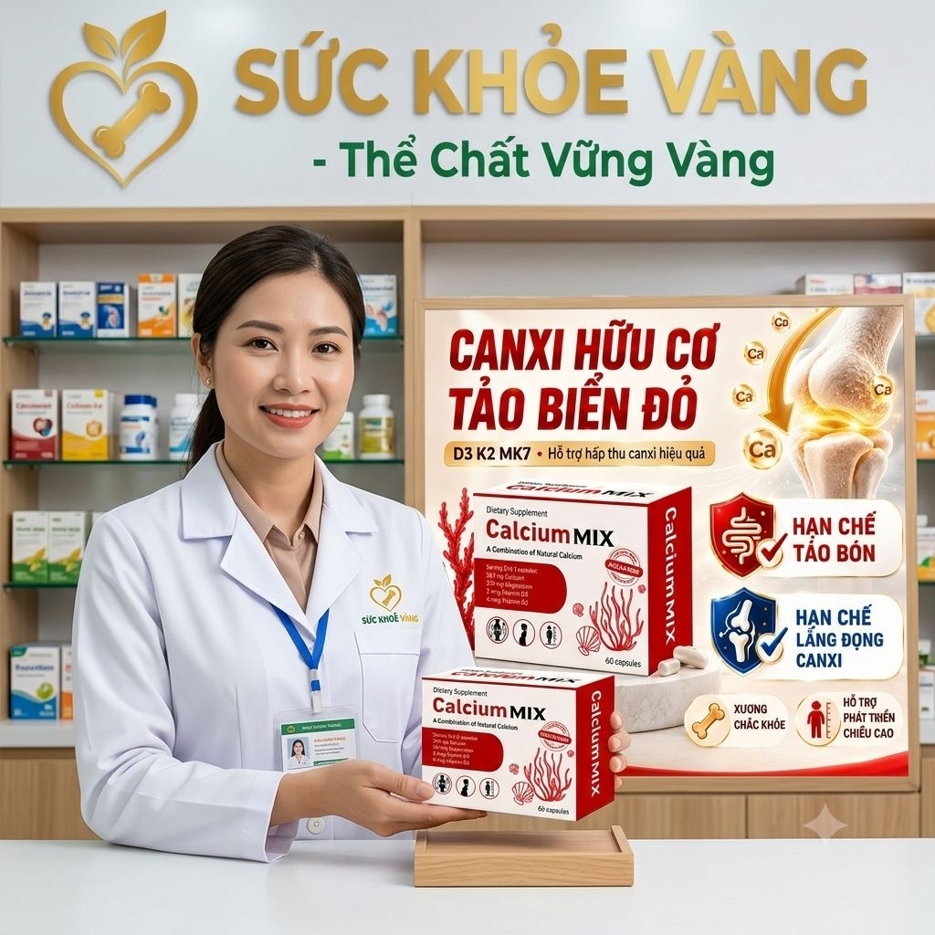 Canxi hữu cơ Calcium MIX nhập khẩu Ba Lan, bổ sung canxi, magie, D3, K2 cho bà bầu và sau sinh