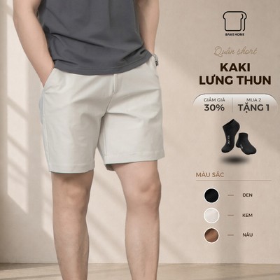 Quần short nam SEREIN BAMI HOME, chất kaki dày dặn, form trên gối thoải mái, lưng thun co giãn QK15