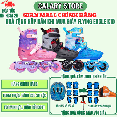 [Tặng Bảo Hộ] Giày Patin Trẻ Em [Centosy] Flying Eagle BKB K10 Chính Hãng- From Nhựa Bánh Cao Su Đặc Tăng Được 2-3 Size