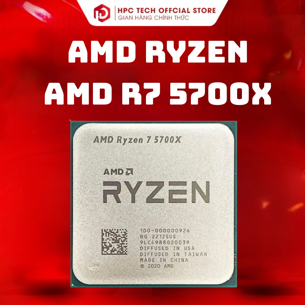 CPU AMD Ryzen R7 5700X Tray | 3.4GHz Boost 4.6GHz | 8 nhân 16 luồng | 32MB | AM4 - Hàng Chính Hãng F