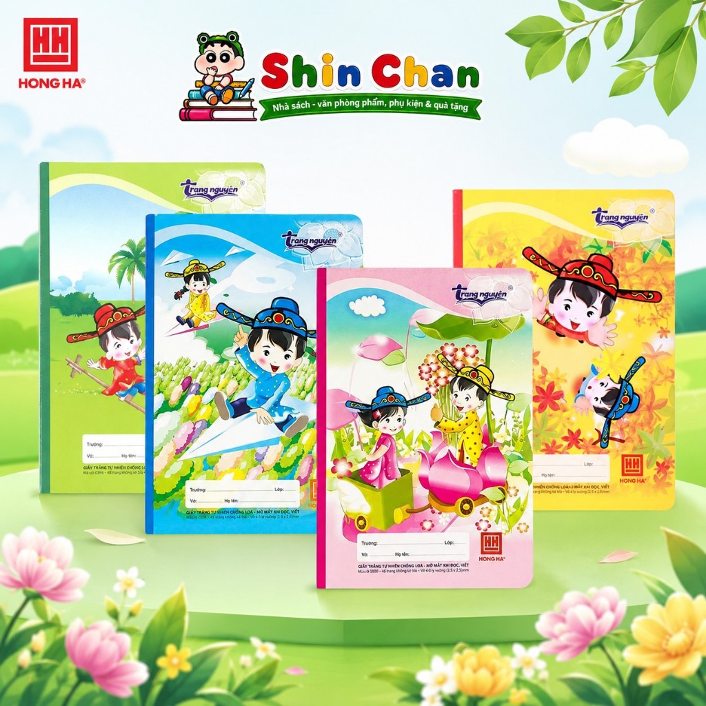 [Combo 10 quyển] Vở 4 Ô Ly 48 Trang Hồng Hà School Trạng Nguyên 0555 | Vở Học Sinh Cấp 1 | Nhà sách 
