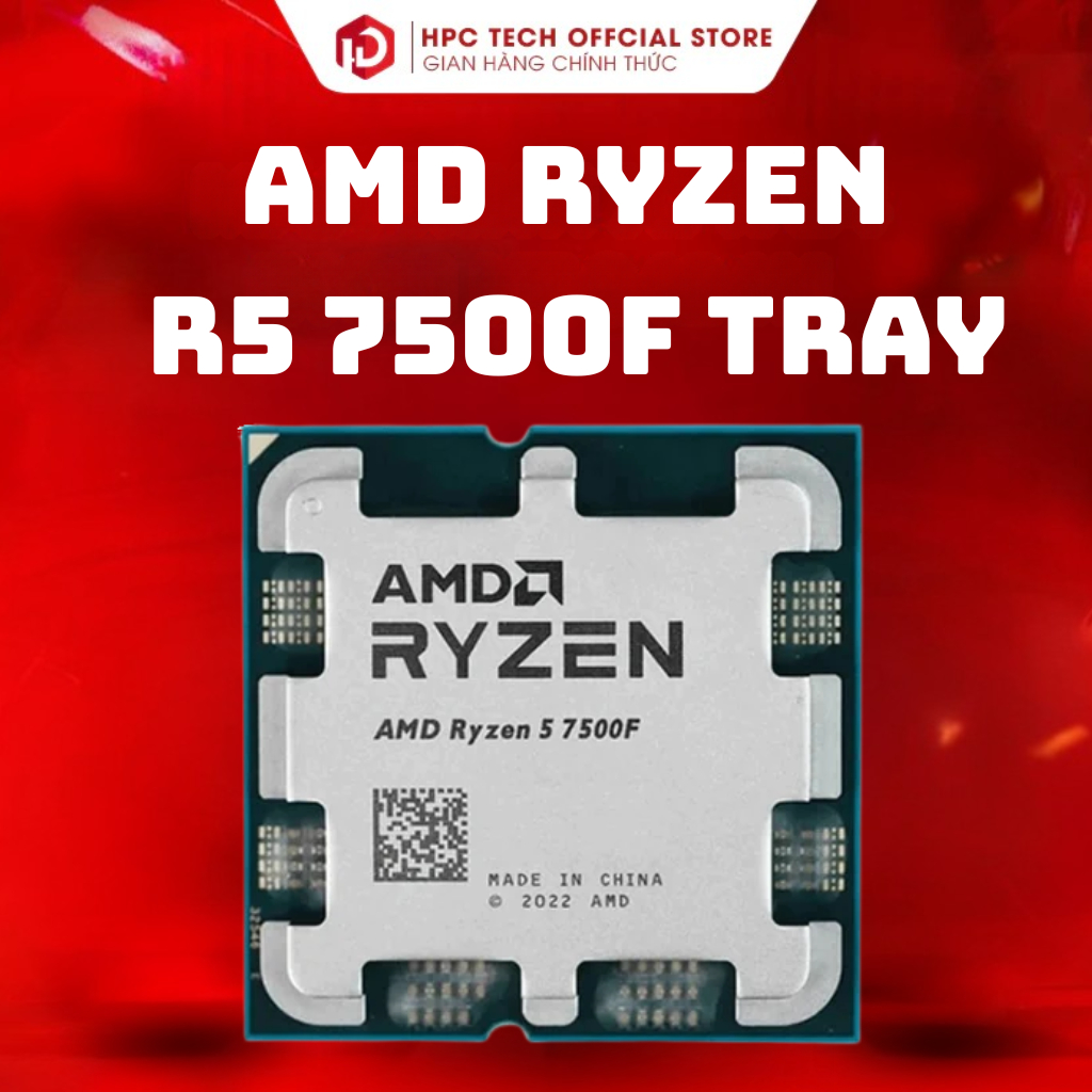 CPU AMD Ryzen R5 7500F Tray 3.7GHz Boost 5.0GHz | 6C/12T | 32MB Cache | AM5 - Hàng Chính Hãng Full V