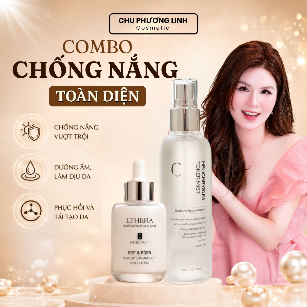 Combo Bảo Vệ Da Toàn Diện Serum Chống Nắng Lthera & Xịt Khoáng Chuskin CB0388 - Bảo Vệ, Dưỡng Ẩm Và 