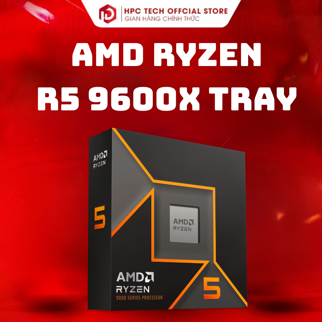 CPU AMD Ryzen R5 9600X  Tray 3.9 GHz Boost 5.4 GHz | 6 nhân, 12 luồng | 32 MB Cache - Hàng Chính Hãn