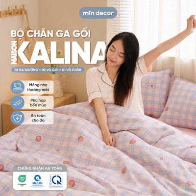 Bộ Chăn Ga Gối Maison Kalina Vintage Mịn Decor, Bộ Ga Giường Đệm Chân Cao  (Không Kèm Ruột Chăn)