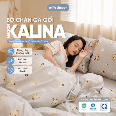 Bộ Chăn Ga Gối Maison Kalina Vintage Mịn Decor, Bộ Drap Nệm Trải Giường Đủ Size (Không Kèm Ruột Chăn)